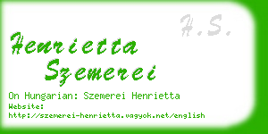 henrietta szemerei business card